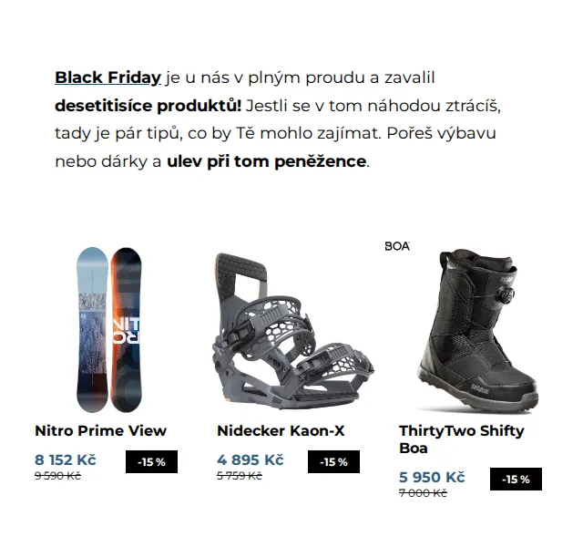 SNOWBOARD ZEZULA: Black Friday slevy až 20 % – červen 2026 | Nuslet.cz