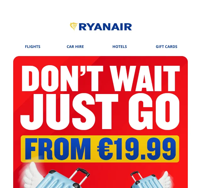 Ryanair: Letenky od €19.99 – květen 2026 | Nuslet.cz