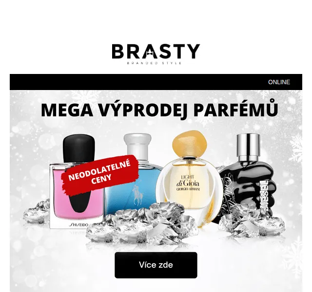 Brasty.cz: Vánoční výprodej parfémů a kosmetiky – červenec 2026 | Nuslet.cz