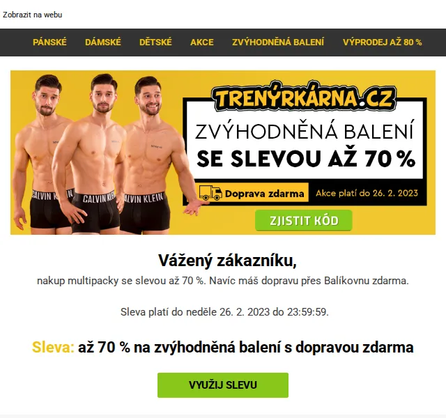 Lukáš z Trenýrkárna.cz: zvýhodněná balení se slevou až 70 % – červen 2026 | Nuslet.cz