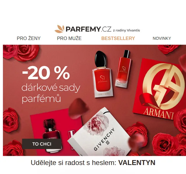 Parfemy.cz: Sleva 20 % na dárkové sady parfémů – červen 2026 | Nuslet.cz