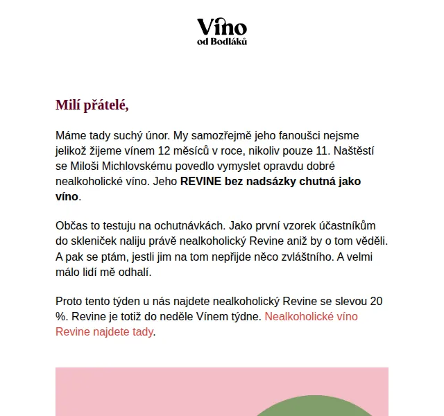 Jitka za Víno od Bodláků: REVINE nealkoholické víno se slevou 20 % – červenec 2026 | Nuslet.cz