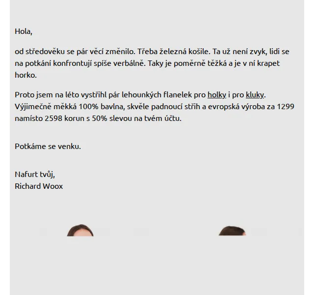 Richard Woox: flanelky s 50% slevou – červen 2026 | Nuslet.cz