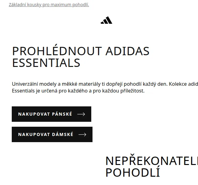 Adidas: Kolekce Essentials – maximum pohodlí – červen 2026 | Nuslet.cz