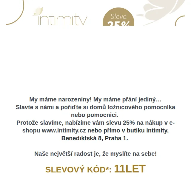 Intimity.cz: Sleva 25 % na celý sortiment – červen 2026 | Nuslet.cz