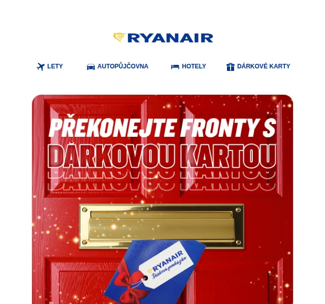 Ryanair: dárková karta na vánoční dárky – červenec 2026 | Nuslet.cz