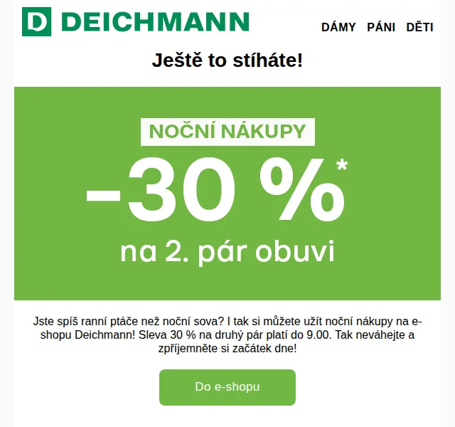 DEICHMANN: sleva 30 % na druhý pár obuvi – červen 2026 | Nuslet.cz