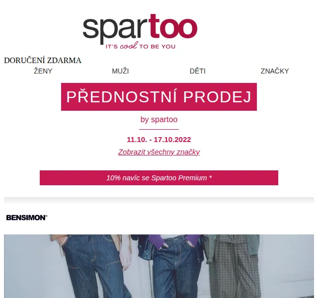 Spartoo: Až -50% na Bensimon a Derhy s dopravou zdarma – červen 2026 | Nuslet.cz