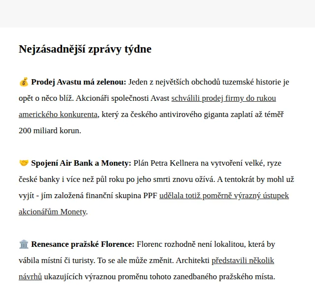 CzechCrunch: Zprávy o prodeji Avastu, Twista a město v severském stylu – červen 2026 | Nuslet.cz