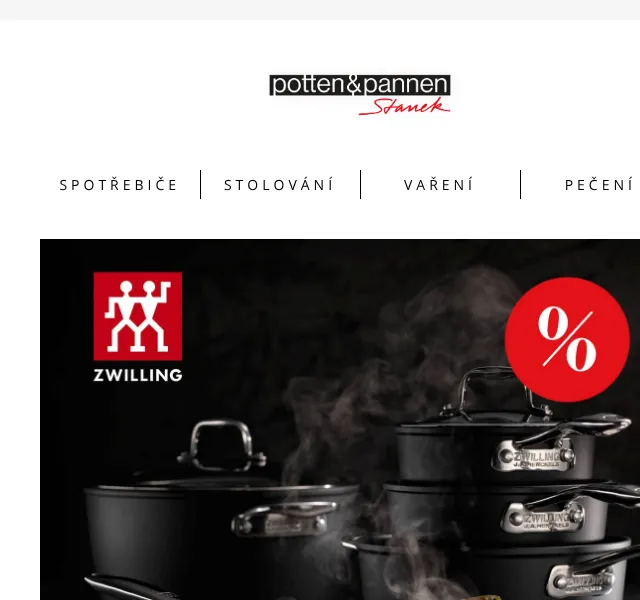 Potten & Pannen: Zwilling Forte nádobí – sleva až 50 % – duben 2026