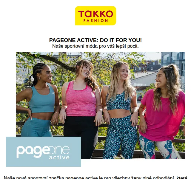 Takko Fashion: Nová sportovní značka pageone active – červen 2026 | Nuslet.cz