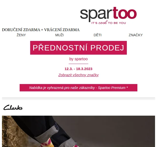 Spartoo: Clarks a adidas Performance až -50 % – březen 2026 | Nuslet.cz