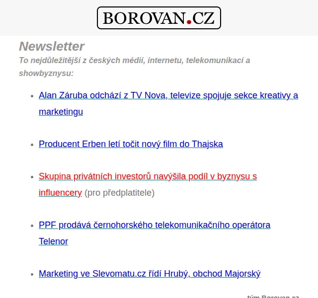Aleš Borovan: Novinky z médií, internetu a byznysu – červen 2026 | Nuslet.cz