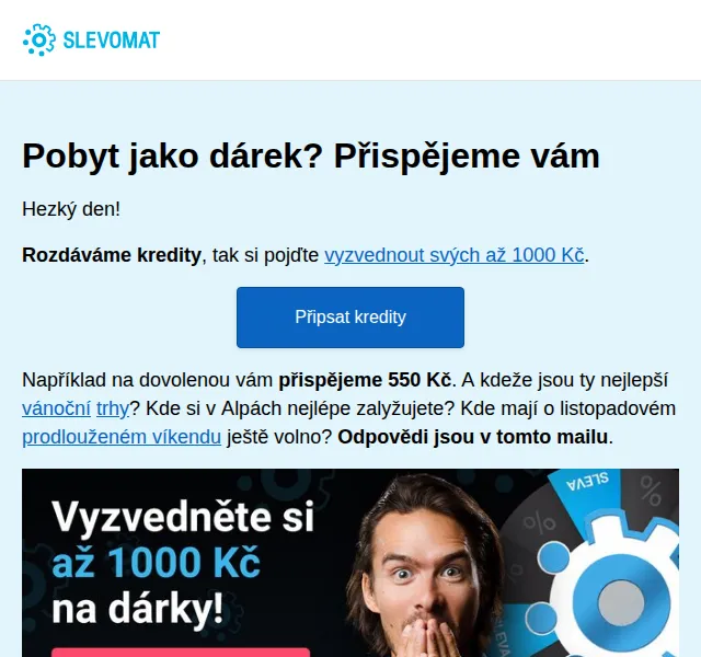 Slevomat: Až 1000 Kč na dovolenou a vánoční trhy – červen 2026 | Nuslet.cz