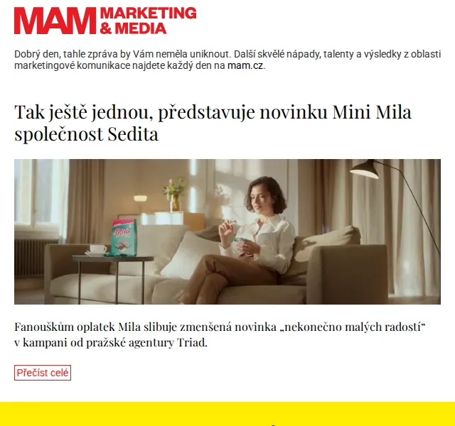 Marketing & Media: Novinka Mini Mila od Sedita – červen 2026 | Nuslet.cz
