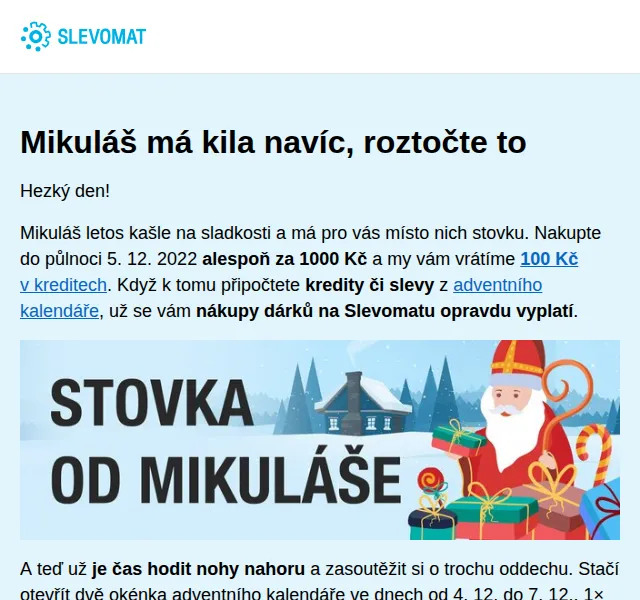 Slevomat: Mikulášská stovka a wellness – prosinec 2022 | Nuslet.cz