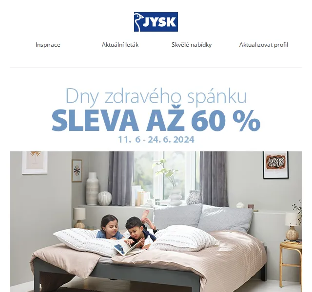 JYSK: Dny spánku – sleva až 60 % – červen 2026 | Nuslet.cz