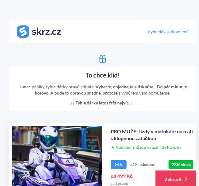 Vánoce na Skrz: dárky do obálky se slevou – červenec 2026 | Nuslet.cz