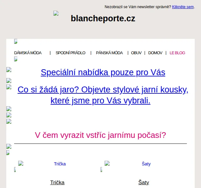 Blancheporte: Jarní móda šaty, trička a sukně – červen 2026 | Nuslet.cz