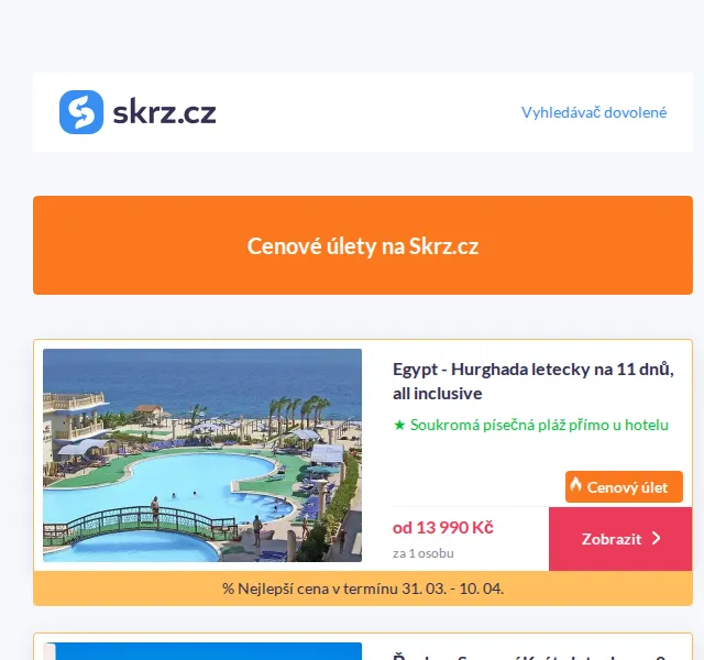 Skrz.cz: Dovolená u moře od 9 680 Kč – červen 2026 | Nuslet.cz