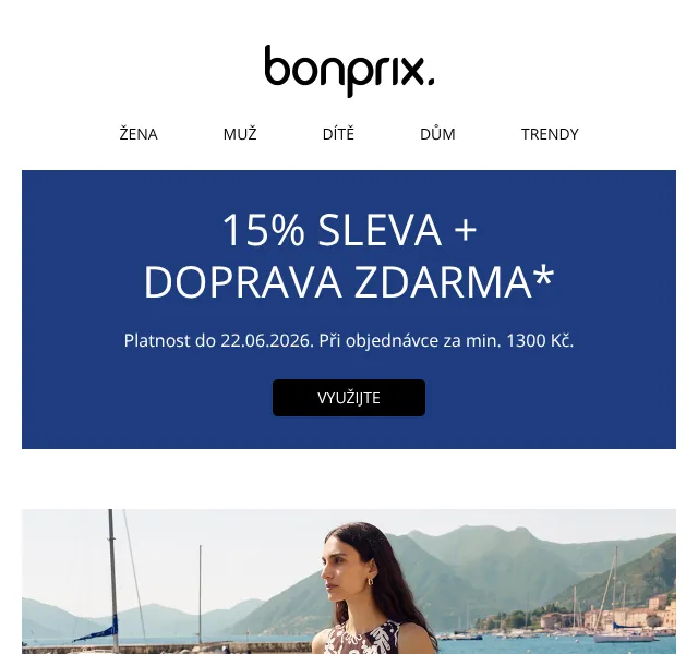 Bonprix: 15 % sleva + doprava zdarma – červen 2026