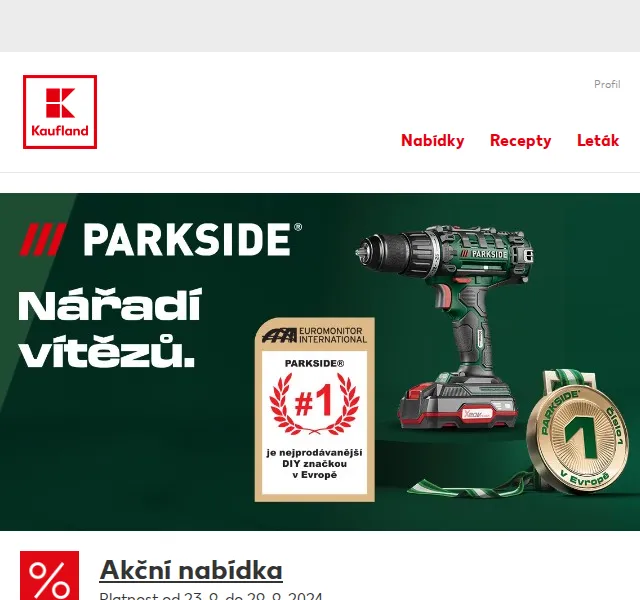 Kaufland: Parkside nářadí od 549 Kč – září 2024 | Nuslet.cz