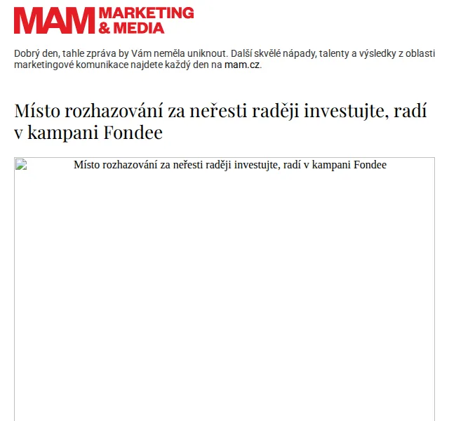 Marketing & Media: Češi utrácejí za neřesti – investujte s Fondee | červen 2026 | Nuslet.cz