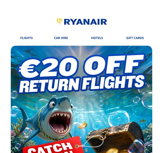 Ryanair: sleva 20 € na letenky – červen 2026 | Nuslet.cz