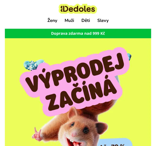 Dedoles.cz výprodej – od 49 Kč – září 2026