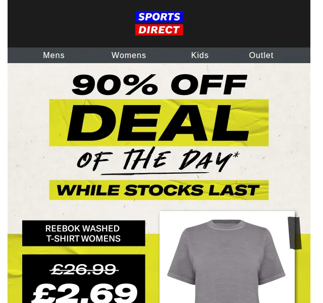 Sportsdirect: Reebok triko 90% sleva – červen 2026 | Nuslet.cz