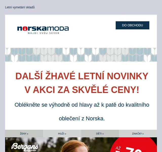 Norskamoda.cz: Letní výprodej slevy až 46 % – červen 2026 | Nuslet.cz