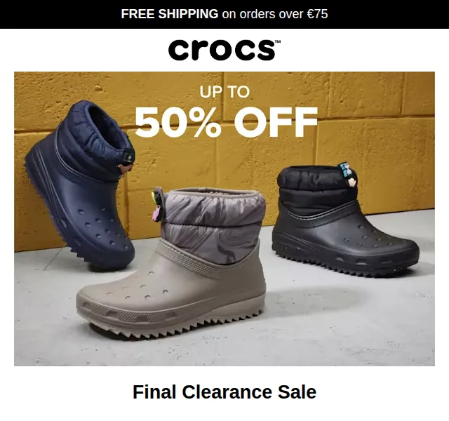 Crocs: Final Clearance Sale – červen 2026 | Nuslet.cz
