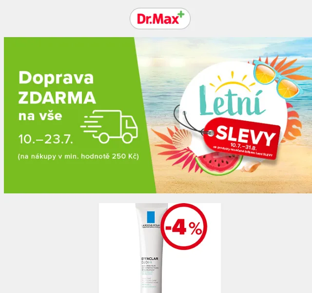 Dr.Max E-shop: Letní slevy s dopravou zdarma – červen 2026 | Nuslet.cz
