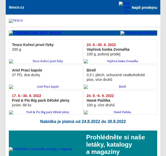 Tesco: Školní seznam a slevy Ariel, Fred & Flo – srpen 2026 | Nuslet.cz