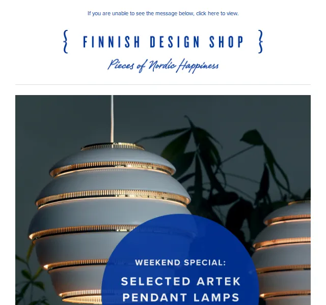 Finnish Design Shop: 15% sleva na Artek závěsná svítidla – říjen 2023 | Nuslet.cz