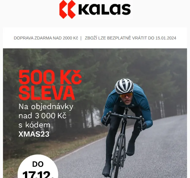 KALAS Sportswear: sleva 500 Kč na cyklistické oblečení – červen 2026 | Nuslet.cz