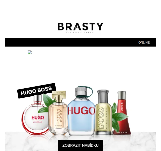BRASTY: Sleva 150 Kč na Hugo Boss – srpen 2026 | Nuslet.cz