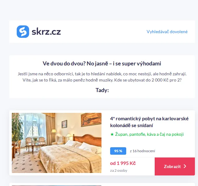 Vánoce na Skrz: ubytování pro 2 do 2 000 Kč – červenec 2026 | Nuslet.cz