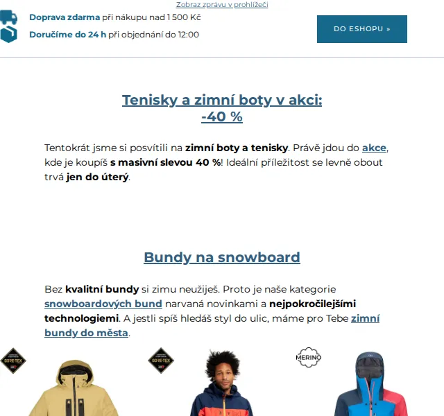 SNOWBOARD ZEZULA: Sleva 40 % na boty a tenisky – červen 2026 | Nuslet.cz