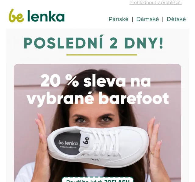 Be Lenka: Barefoot boty -20% – duben 2026 | Nuslet.cz