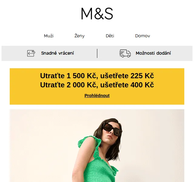Marks and Spencer: sleva 225 Kč na útratu 1500 Kč – červenec 2026 | Nuslet.cz