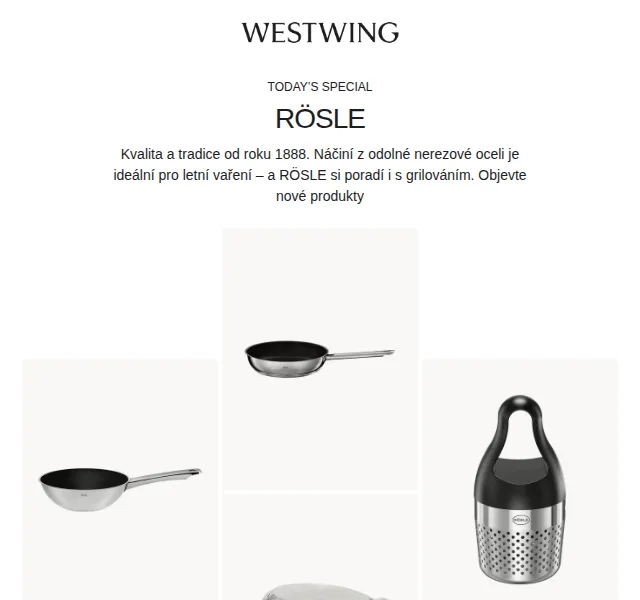 Westwing: RÖSLE se slevou až 50 % na nové produkty – červen 2026 | Nuslet.cz