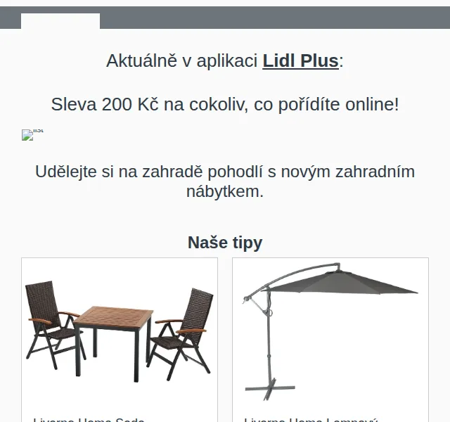 Lidl: Sleva 200 Kč a zahradní nábytek – červen 2026 | Nuslet.cz