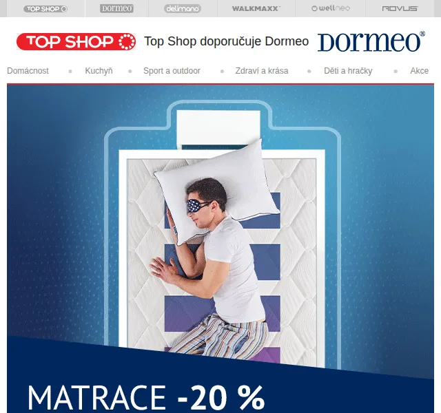 Delimano: Dormeo slevy až 70 % – červen 2026 | Nuslet.cz