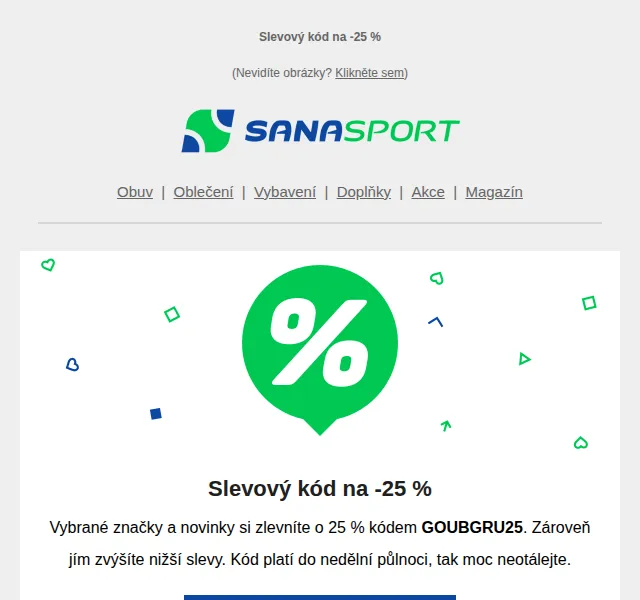 Sanasport: slevový kód -25 % – červen 2026 | Nuslet.cz