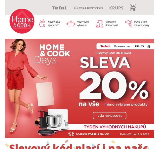 Home & Cook: Sleva až 60 % na kuchyňské spotřebiče Tefal – červenec 2026 | Nuslet.cz