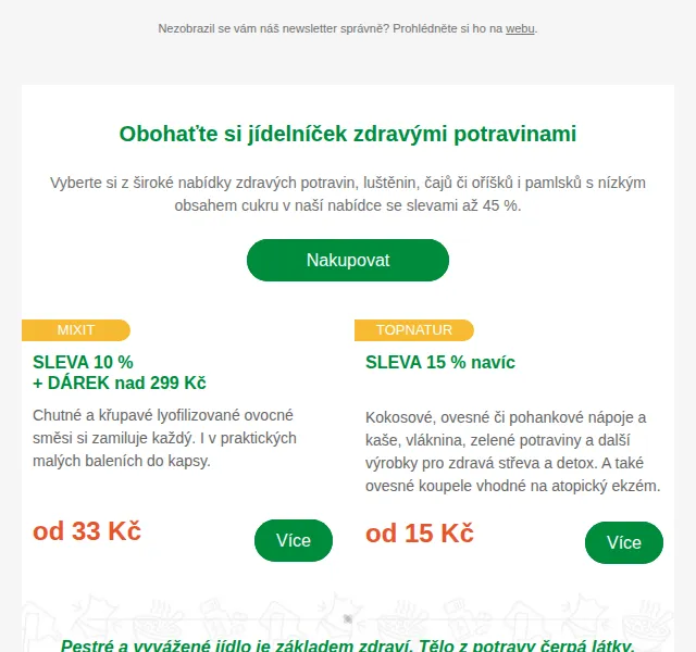 Lékárna.cz: Zdravé potraviny se slevami až 45 % – červenec 2026 | Nuslet.cz