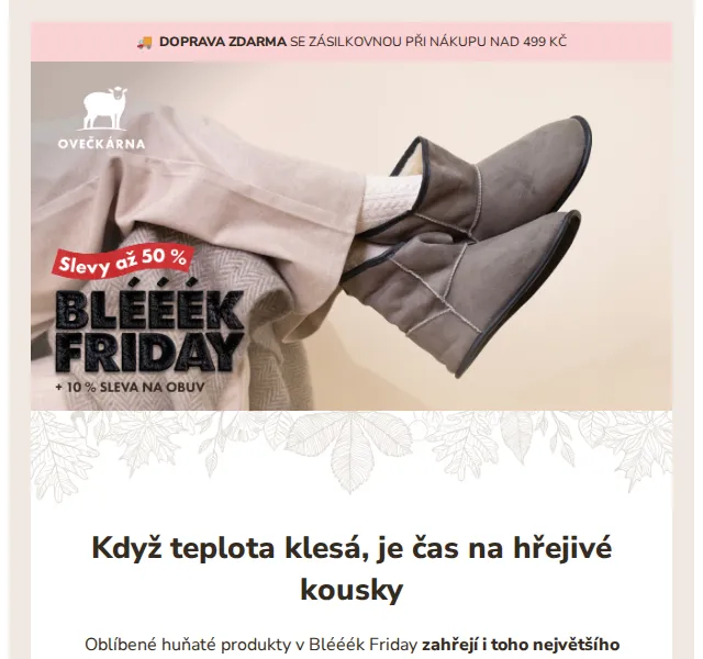 Ovečkárna: Blééék Friday až -50 % a extra 10 % na obuv – červen 2026 | Nuslet.cz