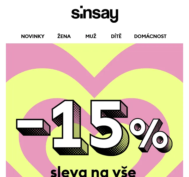 Sinsay: -15% na vše – červen 2026 | Nuslet.cz