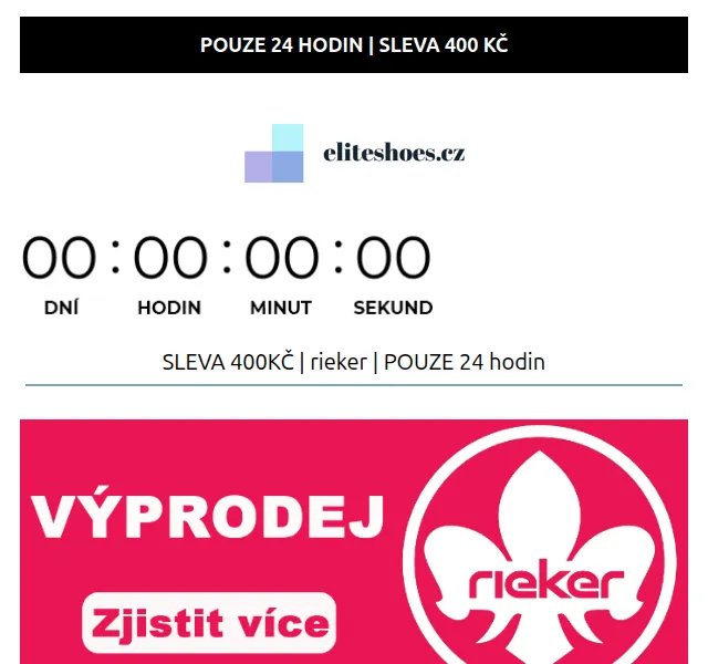 Eliteshoes: Sleva 400 Kč na boty Rieker a Remonte – červen 2026 | Nuslet.cz